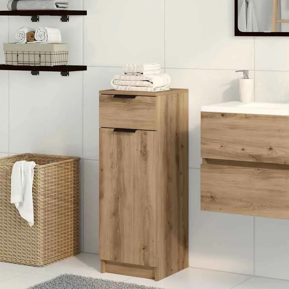 Clive Storage Cabinet with Drawer - Artisan Oak, Engineered Wood