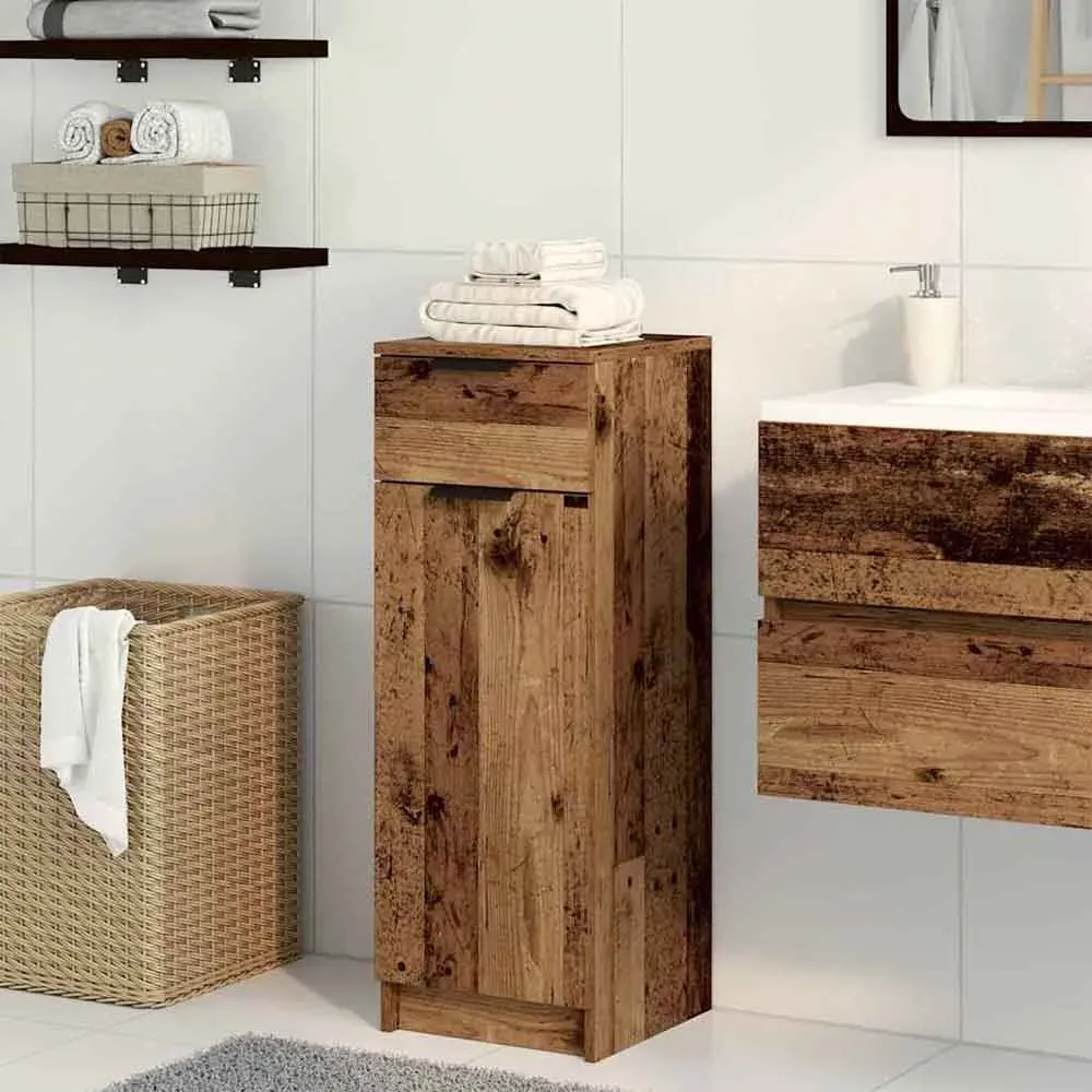 Clive Storage Cabinet with Drawer - Old Wood, Engineered Wood