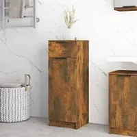 Clive Storage Cabinet with Drawer - Smoked Oak, Engineered Wood