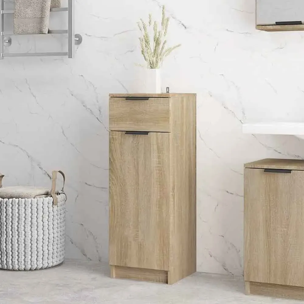 Clive Storage Cabinet with Drawer - Sonoma Oak, Engineered Wood image