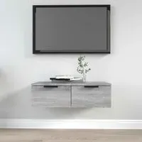 Clive TV Stand with 2 Drawers - Grey, Engineered Wood
