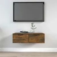 Clive TV Stand with 2 Drawers - Smoked Oak, Engineered Wood