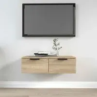 Clive TV Stand with 2 Drawers - Sonoma Oak, Engineered Wood