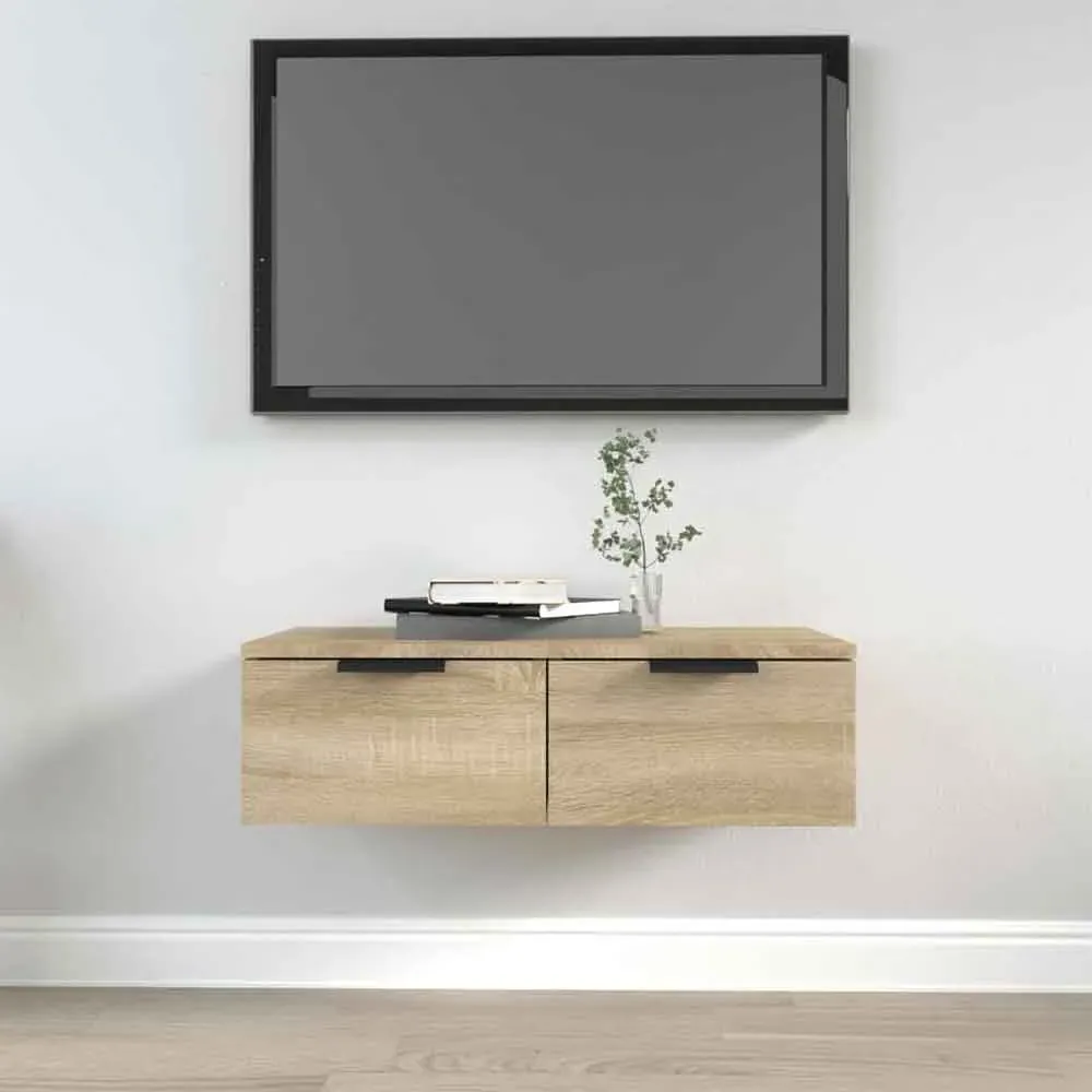 Clive TV Stand with 2 Drawers - Sonoma Oak, Engineered Wood