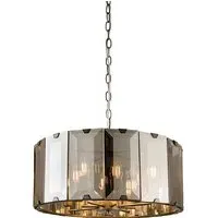 Clooney 8 Light Pendant Light - Slate Grey, Smoke Glass