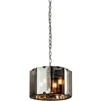 Clooney Wall Hung 4 Pendant Light - Brown, Glass & Steel alternate view