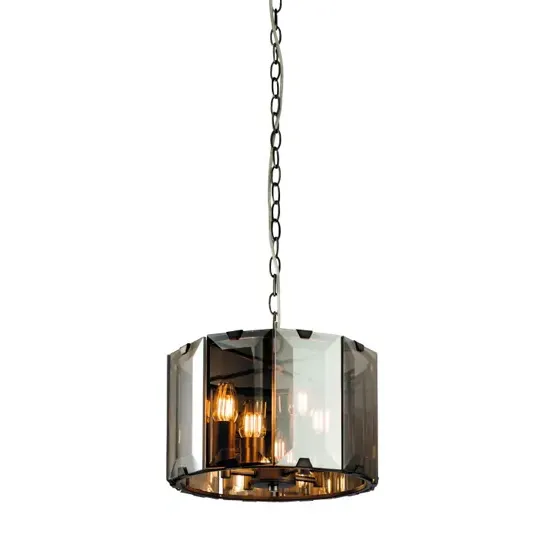 Clooney Wall Hung 4 Pendant Light - Brown, Glass & Steel product