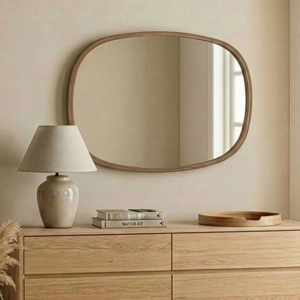 Cloudy Small Wall Mirror - Walnut, Solid Wood product