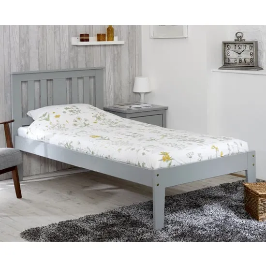 Cloven Single Bed Frame - Grey, Pine