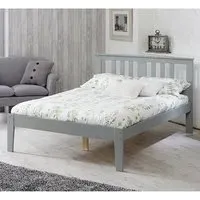 Cloven Small Double Bed Frame - Grey, Pine
