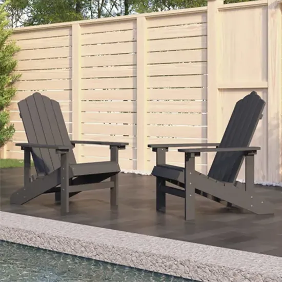 Clover Adirondack Garden Chair Set of 2 - Anthracite, HDPE product