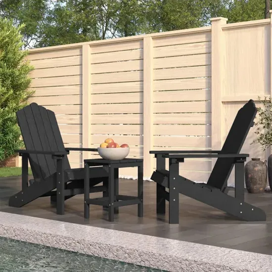 Clover Adirondack Garden Chair & Table Set - Anthracite, HDPE product