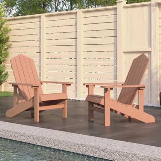 Clover Adirondack Garden Chairs (Pair) - Brown, HDPE product