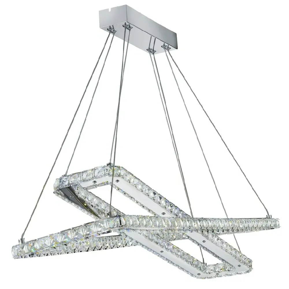 Clover LED 2 Light Double Pendant Light - Chrome