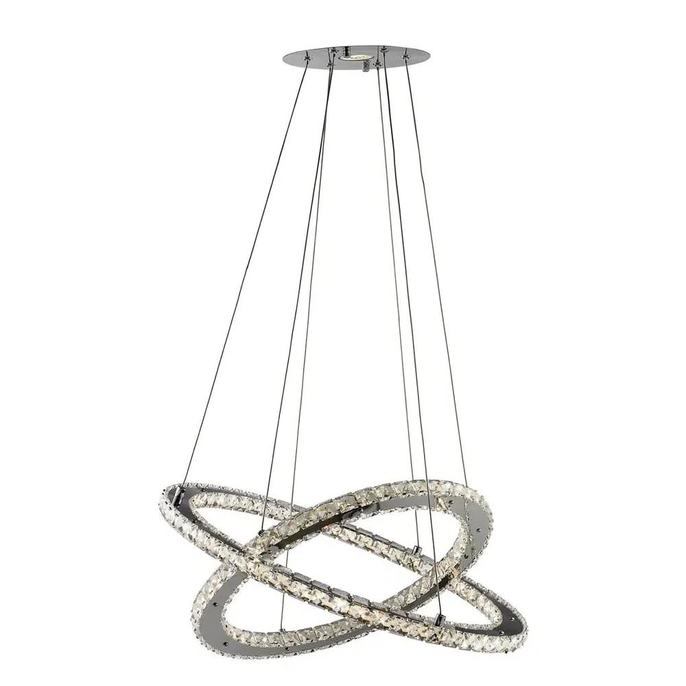 Clover LED Ring Pendant Light - Chrome, Clear Glass