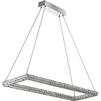 Clover Rectangular Pendant Light - Chrome, Clear Glass