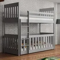 Clovis Bunk Bed with Bonnell Mattress - Grey, Wood