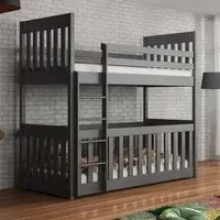 Clovis Bunk Bed with Foam Mattress - Graphite, Wood