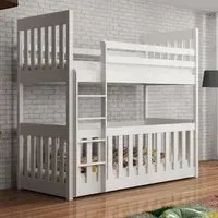 Clovis Bunk Bed with Foam Mattress - White, Wood