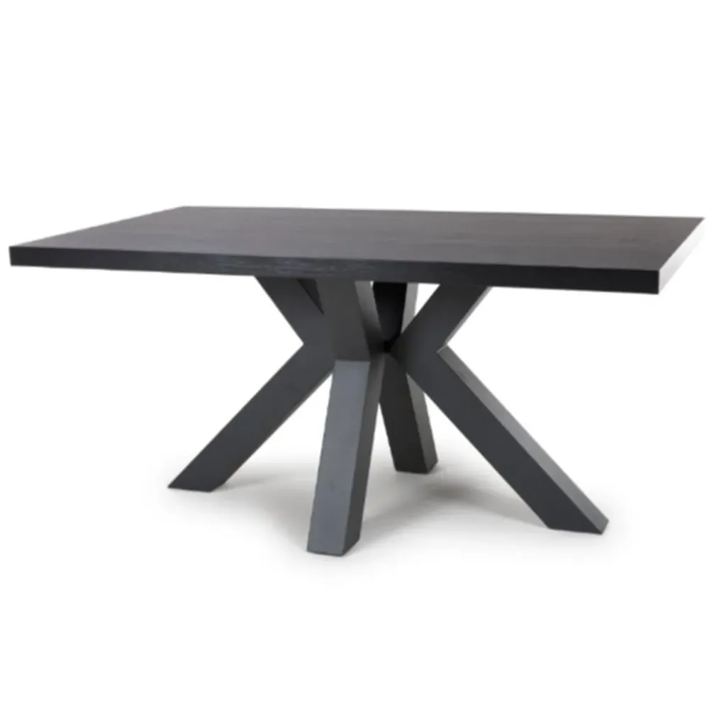 Clovis Large Rectangular Dining Table - Black, Wood image