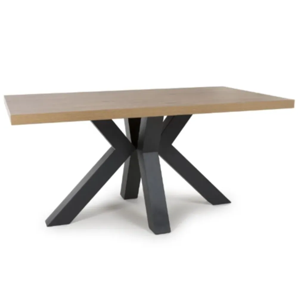 Clovis Large Rectangular Dining Table - Rustic Oak, Wood