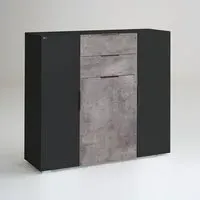 Clovis Wide 3 Drawer Chest - Concrete, Lava