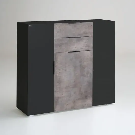 Clovis Wide 3 Drawer Chest - Concrete, Lava