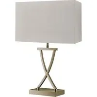 Club Table Lamp - White, Antique Brass