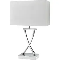 Club Table Lamp - White, Chrome