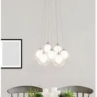 Cluster LED Ball 7 Pendant Light - Chrome, Clear Glass