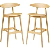 Clynnog Bar Stools Pair - Natural, Oak