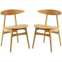 Clynnog Side Dining Chairs Pair - Natural Oak