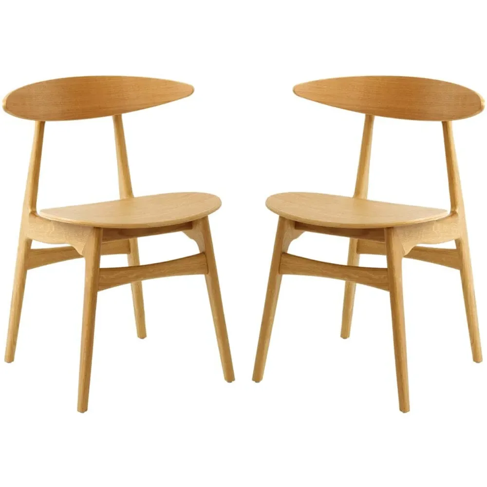 Clynnog Side Dining Chairs Pair - Natural Oak image