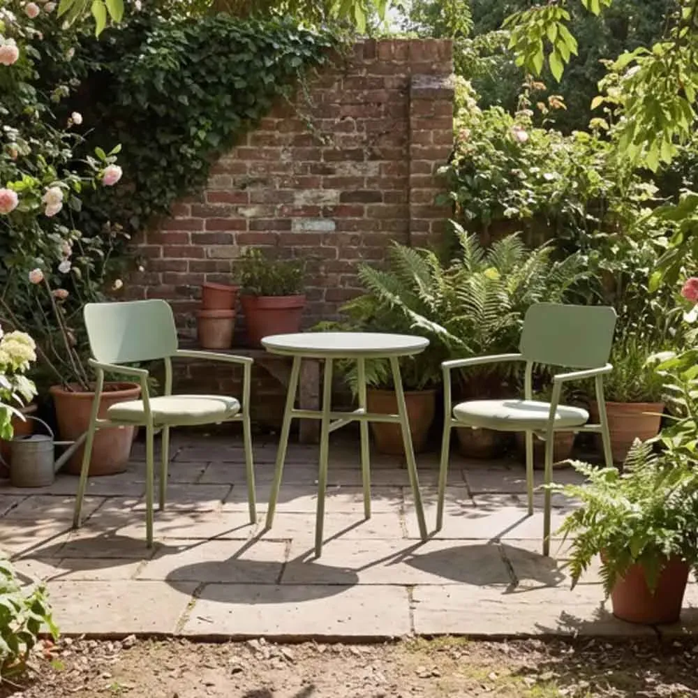 Coastal Round Bistro Set - Pistachio Green, Aluminium product