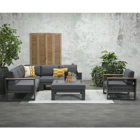 Cobe Corner Sofa Group with Armchair and Ottoman - Charcoal image