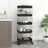 Cobleskill 5 Tier Kitchen Trolley - Black, ABS Plastic