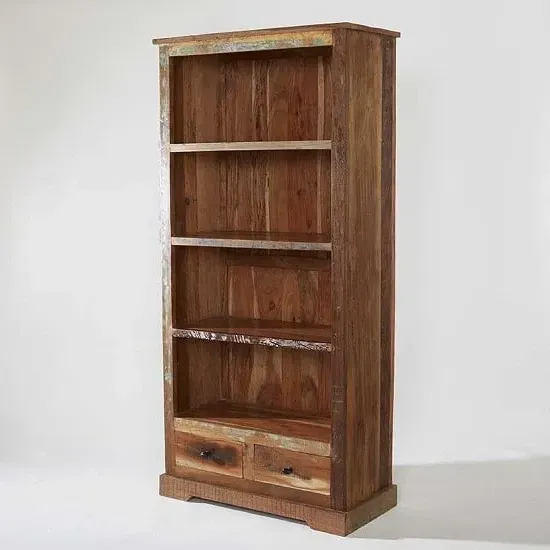 Coburg Large Bookcase with Drawers - Reclaimed Wood