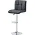 Coco Adjustable Bar Stool with Gas-Lift - Black, Faux Leather