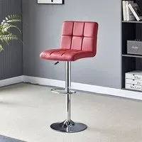 Coco Adjustable Bar Stool with Gas-Lift - Bordeaux, Faux Leather
