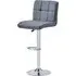 Coco Adjustable Bar Stool with Gas-Lift - Grey, Faux Leather