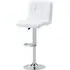 Coco Adjustable Bar Stool with Gas-Lift - White, Faux Leather