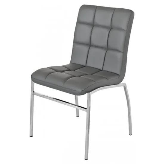 Coco Dining Chair - Grey, Faux Leather