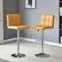 Coco Height-Adjustable Bar Stools with Chrome Base - Curry