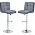 Coco Height-Adjustable Bar Stools with Chrome Base - Grey