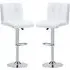 Coco Height-Adjustable Bar Stools with Gas-Lift - White, Faux Leather