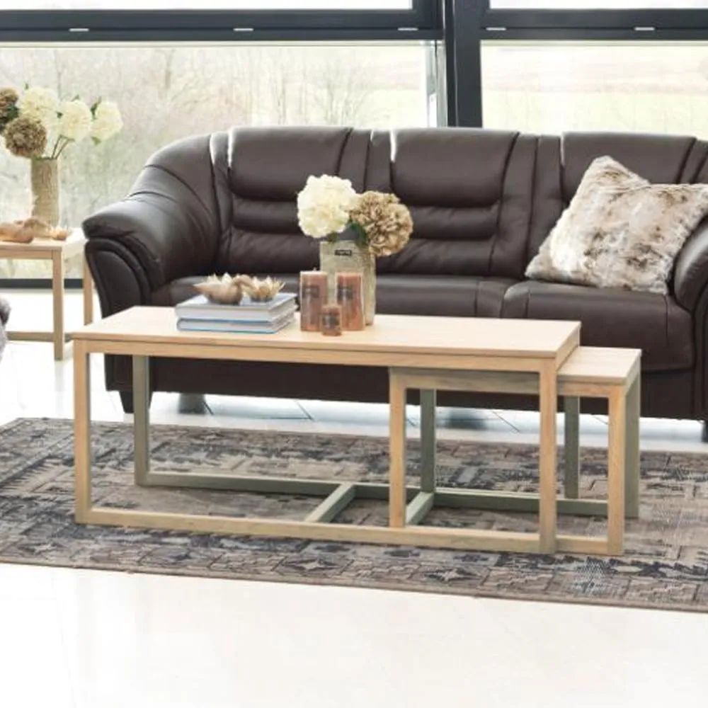 Cocoa Nesting Coffee Tables - White, Oak