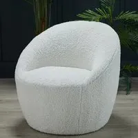 Cocoons Bedroom Chair - Off White, Boucle Fabric