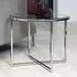Coeur Round Side Table - Clear Glass, Chrome