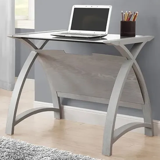 Cohen Curve Small Laptop Table - White, Glass product