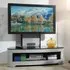 Cohen Curved Cantilever TV Stand - Grey Ash, Black Glass